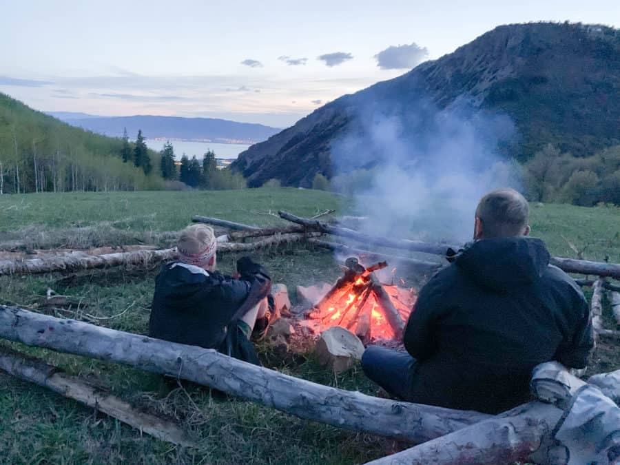 Campfire at night