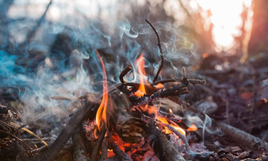 Fire outdoors